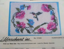 Herrschners Hummingbird Garden Latch Hook Kit No. 131400 27x20" Finished Size