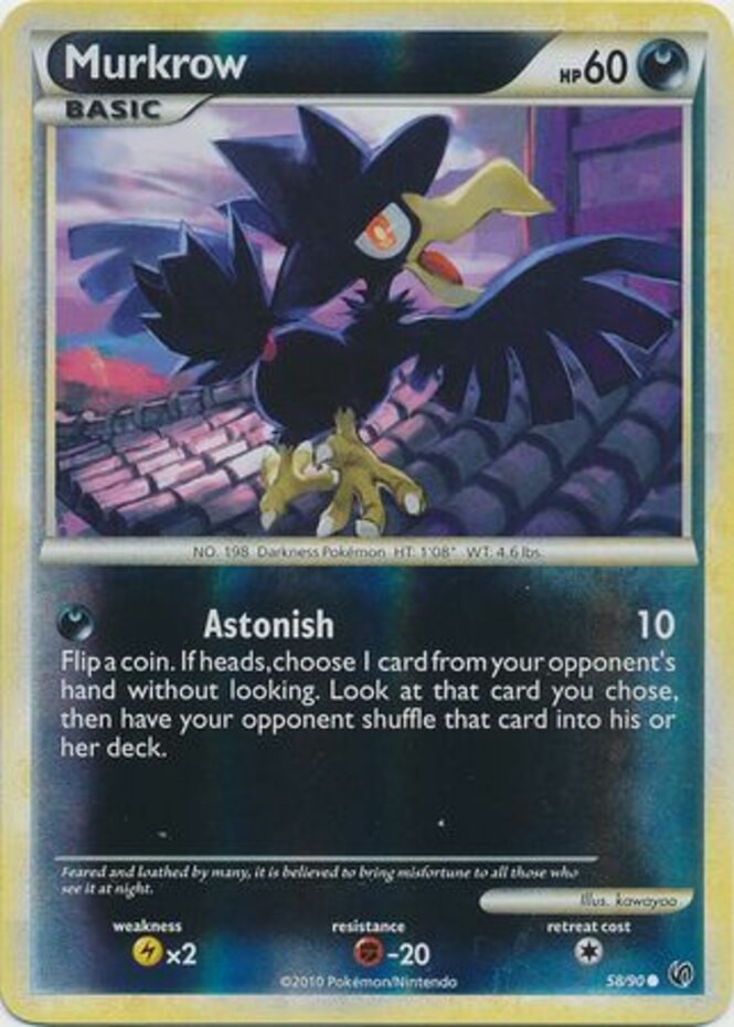Lightly Played Murkrow - 58/90 - Common - Reverse Holo Pokemon Undaunted