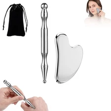 Stainless Steel Gua Sha and Acupuncture Pen, Trigger Point Massager Tool Deep...