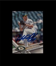 Liam Hendricks signed card 2017 Topps Series 1 #262 Australia Oakland Athletics