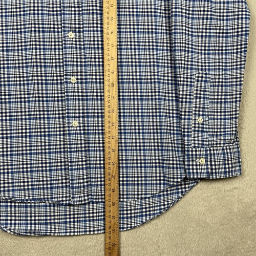 Ralph Lauren Shirt Mens Medium Blue Plaid Flesh Pony Button Down Classic Preppy - Picture 5 of 7