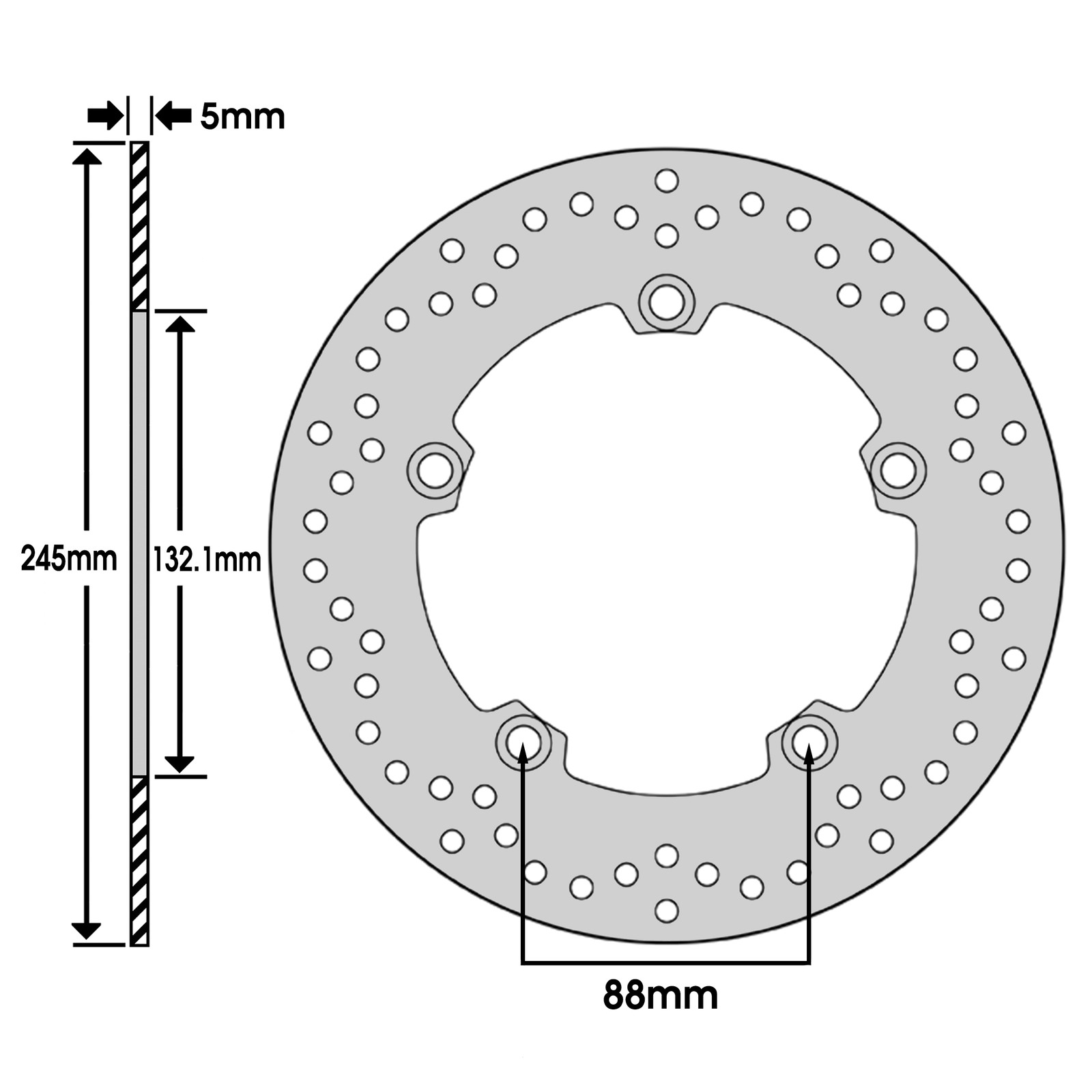 Disque de frein arrière ventilé anti-surchauffe pour moto Yamaha MT-07 et XSR