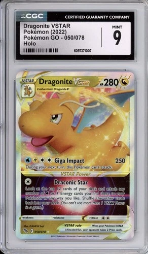 CGC 9 Dragonite VSTAR Pokemon SWSH Pokemon GO Holo 050/078