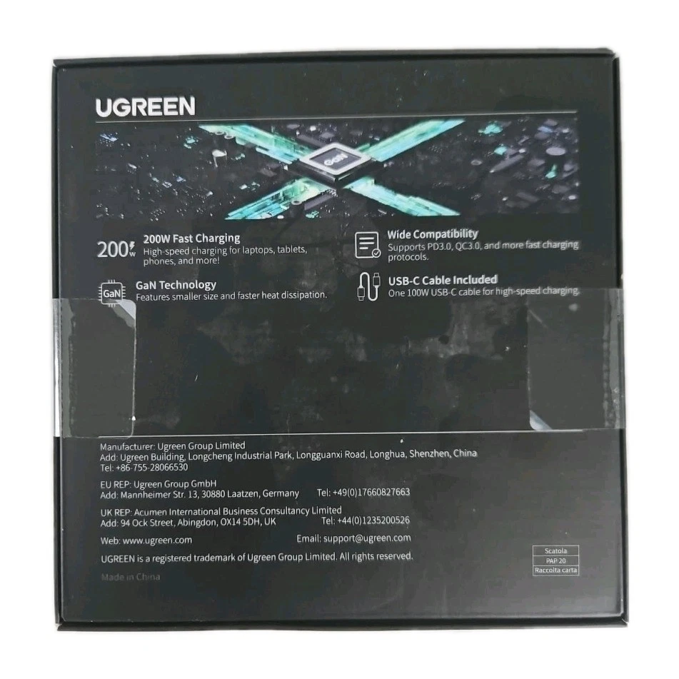 UGREEN Nexode Desktop Charger 65W 100W 200W or 100W Plug for Laptops & MacBooks - Image 4 of 4