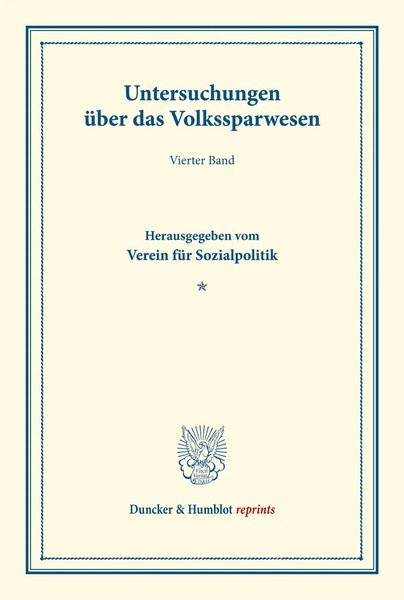 Untersuchungen üBer Das Volkssparwesen. / Taschenbuch VII Deutsch 2014-image