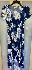 STORY Dress Womens Size S Blue Summer Floral Maxi Hi Low Casual Party Boho