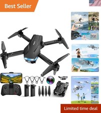 1080P Drones with Camera for Adults, Foldable Drone with 2 Batteries