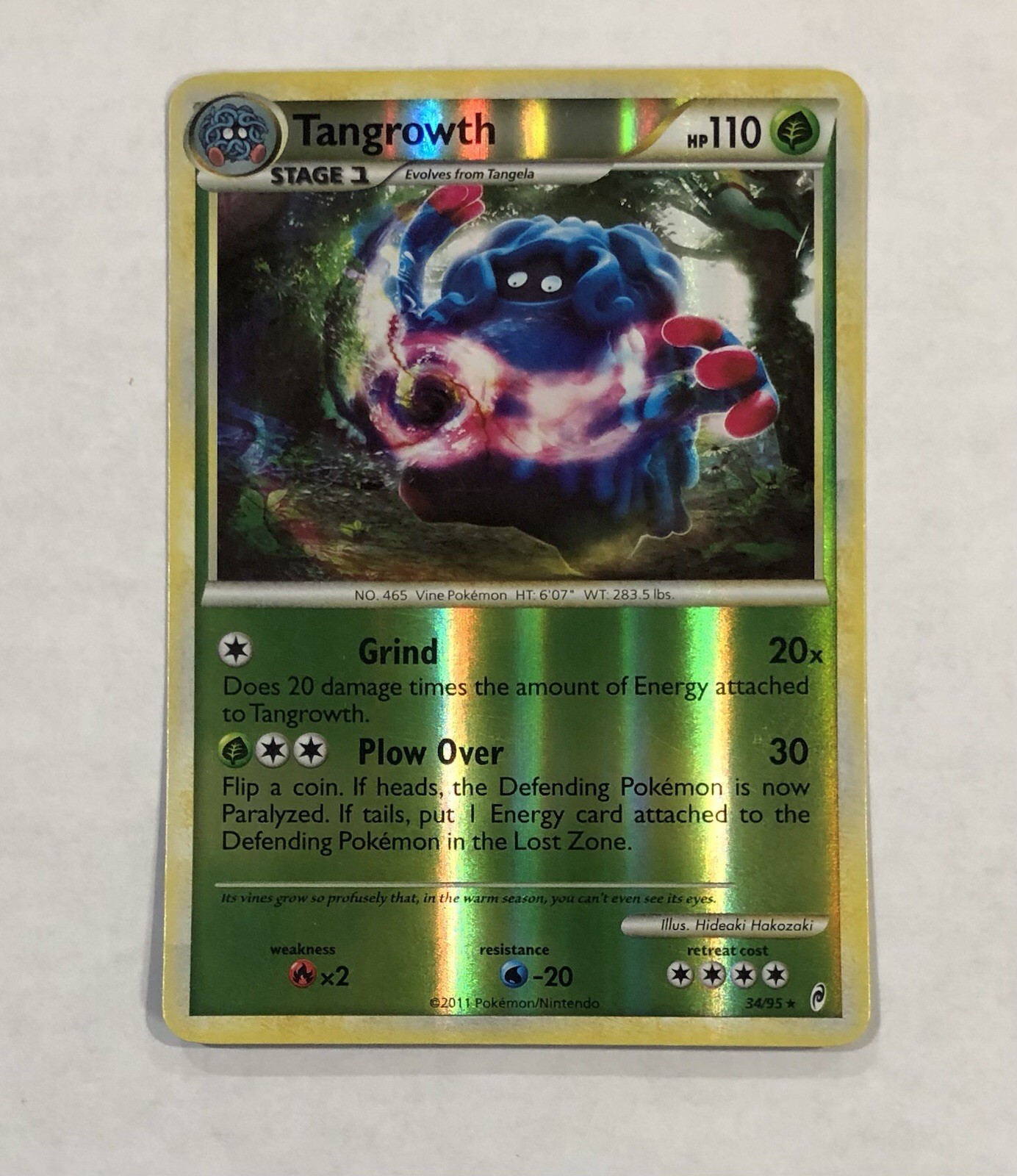 Pokemon TANGROWTH Card 34/95 Reverse Holo Rare Call of Legends LP English TCG