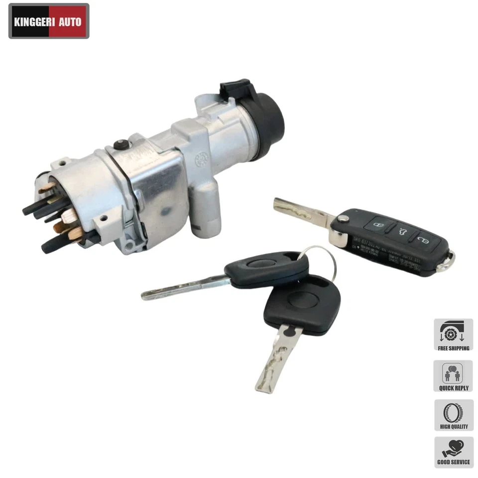 Conjunto de cilindro de bloqueo de encendido para Audi TT 2000-2006 con carcasas de llave 4B0905851P Foto 4 de 4