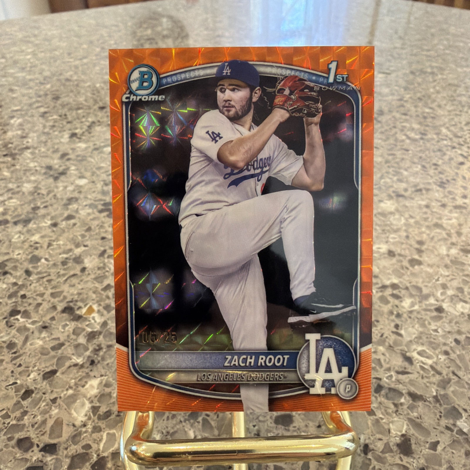 2025 Bowman Draft Chrome Baseball Zach Root Orange  Geo 1st Refractor /25