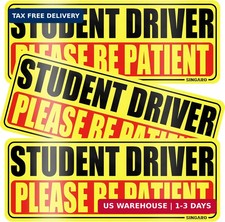 SINGARO Student Driver Magnet for Car - Please Be Patient, 3Pcs Magnetic Reflect