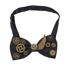Mens Steampunk Bow Tie with gear Victorian Gear Bowtie Retro Punk Tie for Men