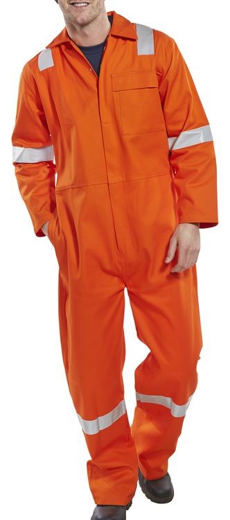 Beeswift Nordic Design Fire Retardant Boilersuit Orange Size 50
