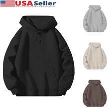 Mens Women Fleece-lined Hooded Hoodie Pocket Sweatshirts Pullover Sweater Tops