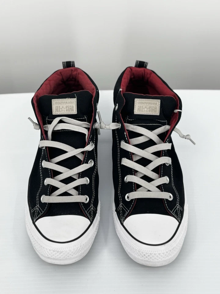 Converse Chuck Taylor All Star Street Mid Men’s 13 Black Red Canvas Shoes - Image 2 of 4