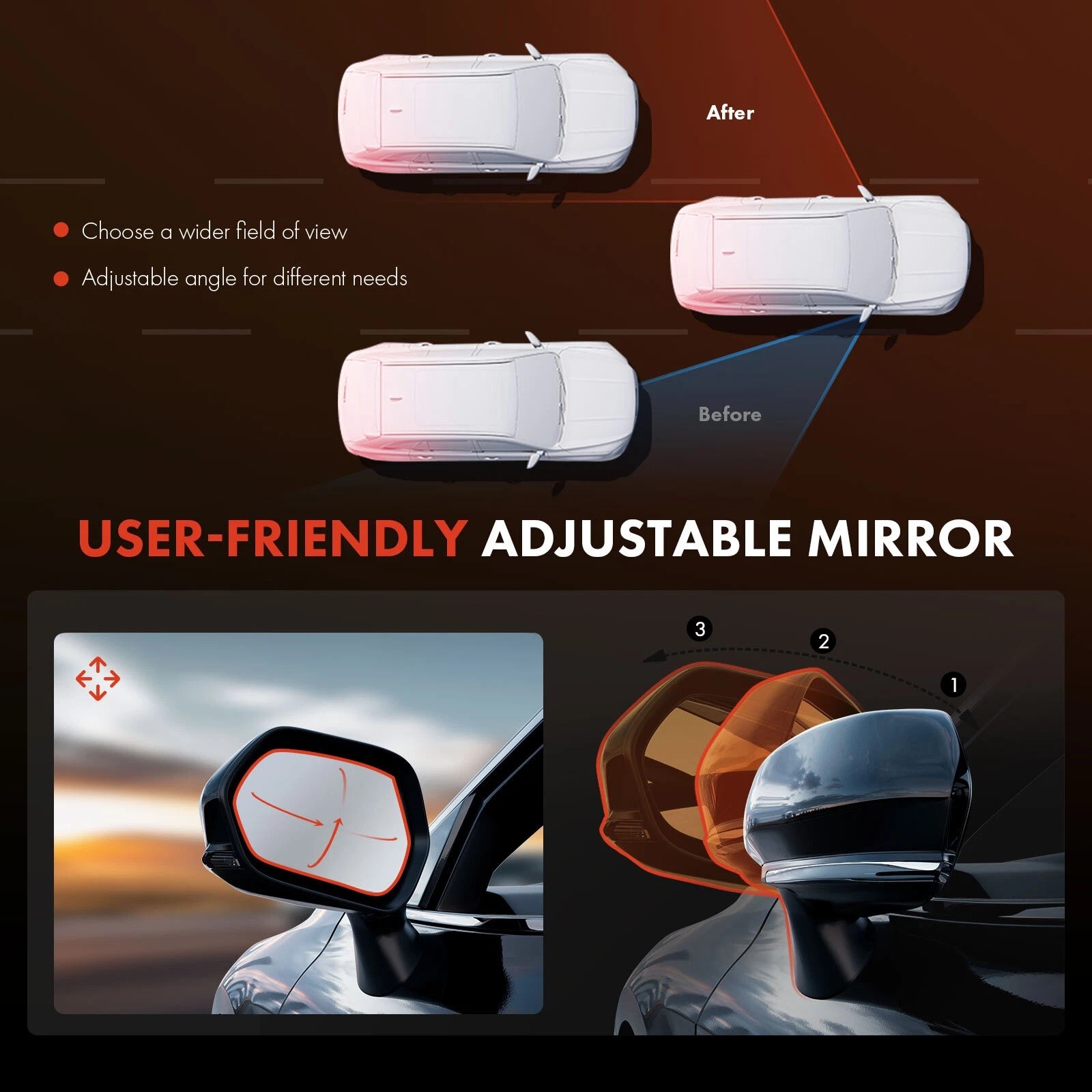 Mirrors w/Heated Turn Signal Left & Right Side For 2019-2024 Ram 1500 Pair thumbnail 13