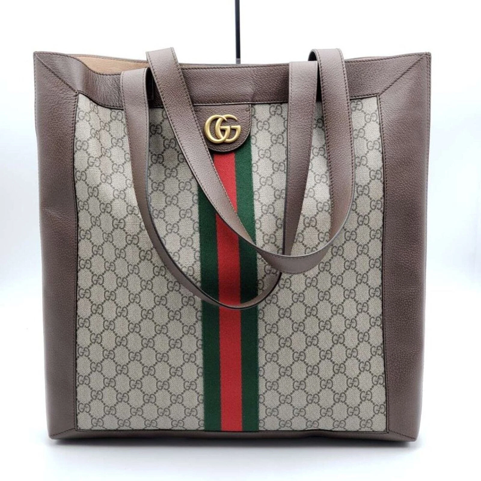 Authentic  GUCCI Ophidia Brown Canvas Shoulder Bag