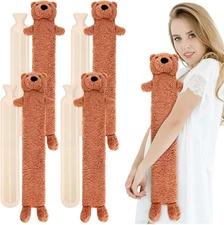 Nuanchu 4 Pack Long Hot Water Bottle with Soft Bear Fleece Cover 2L Large Capaci
