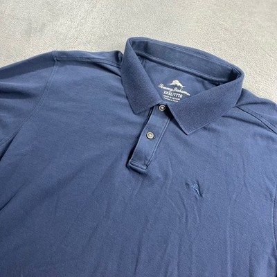Tommy Bahama Mens XXXL Navy Blue Cotton Pique Short Sleeve Marlin Polo Shirt