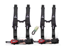 Set of 2 Dragonfire Racing 4-Point Harness 2" Harness W override bypass conne...