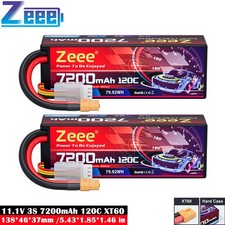 2x Zeee 3S LiPo Battery 11.1V  7200mAh 120C XT60 for RC  Car Truck RC Helicopter