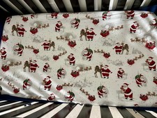 Pottery Barn Kids Heritage Santa Organic Cotton Crib Sheet Holiday Christmas