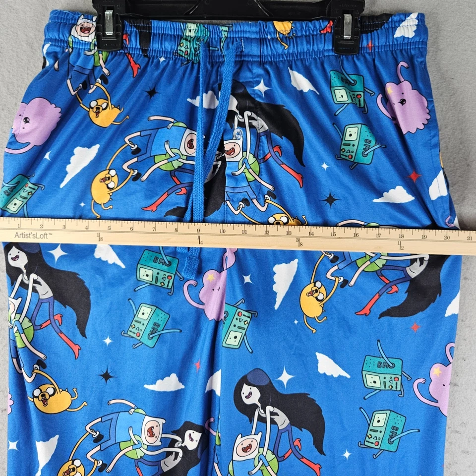 Pantalones de pijama Hora de Aventuras para hombre grandes azules para dormir dibujos animados Finn Marceline Foto 3 de 4