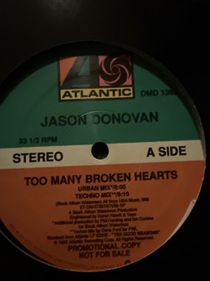 JASON DONOVAN ''TOO MANY BROKEN HEARTS'' ATLANTIC RECORDS 1989 4 TRACK Promo Rare