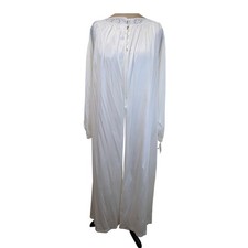 VTG Val Mode Satin Nightgown  Robe Set   White Lace Trim Medium NWT