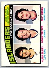 1976-77 O-Pee-Chee #216 Clark Gillies/Bryan Trottier/Billy Harris (ref 171199)