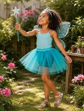 Turquoise Green Tutu Skirt for Girls 3-Layer Tulle Ballet, Dance, and Dress-Up