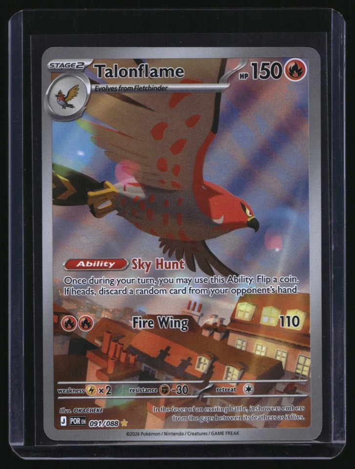 2026 Pokemon Perfect Order Talonflame Illustration Rare POR Pokemon Perfect Order Talonflame 091/088 Illustration Rare POR