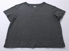 Market & Spruce Women's Maude Boxy Crop S/S Tee EH6 Dark Grey Medium NWT