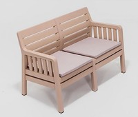 Robust 2-Sitzer Gartensofa Beige Polycarbonat-Sofa GartenmöBel