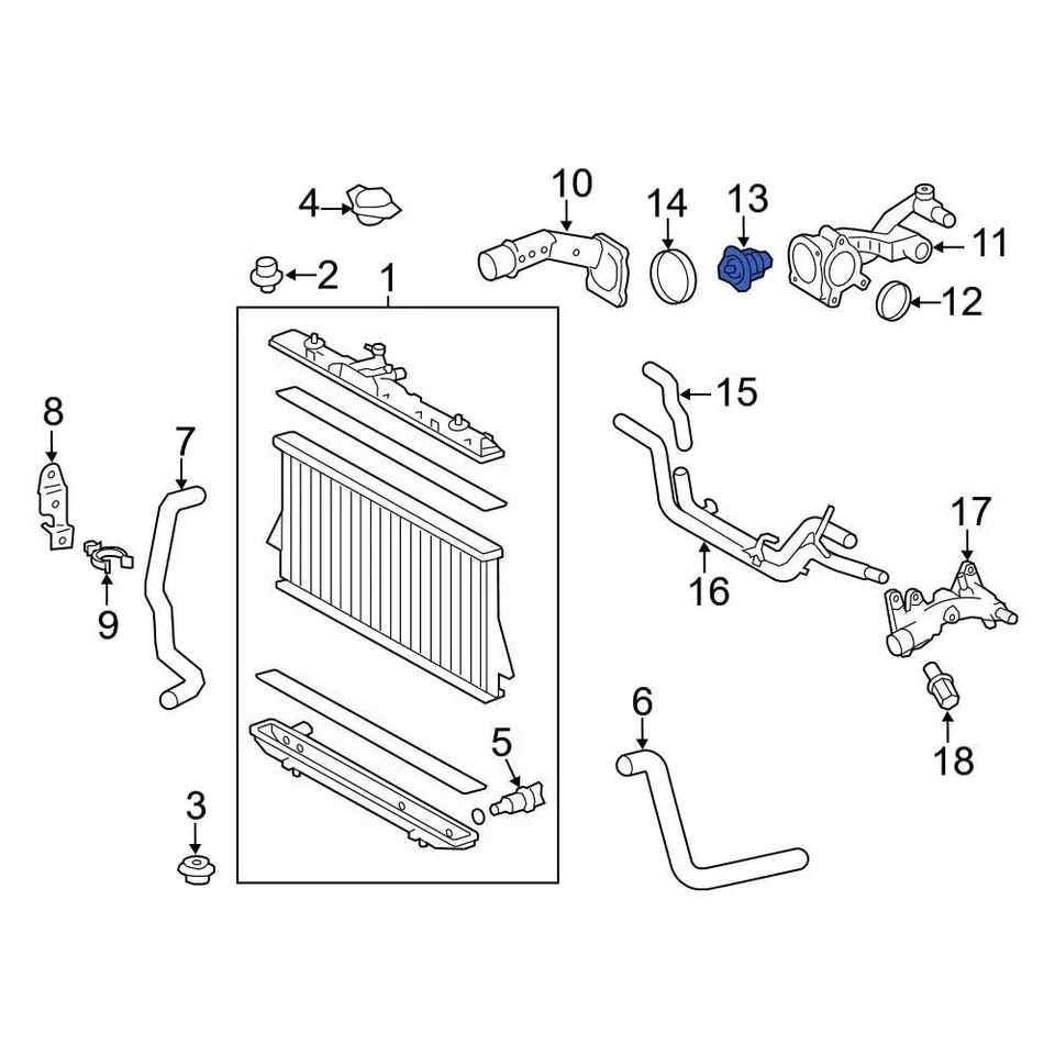 For Toyota Camry 2007-2017 Toyota 90916A3002 Engine Coolant Thermostat - Image 4 of 4