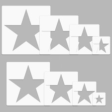 8 PCS Large Star Stencil for Painting,Star Stencils Different Sizes Reusable Pla