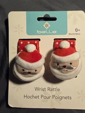  Holiday Wrist Rattles Santa- Brand New! Newborn Christmas 