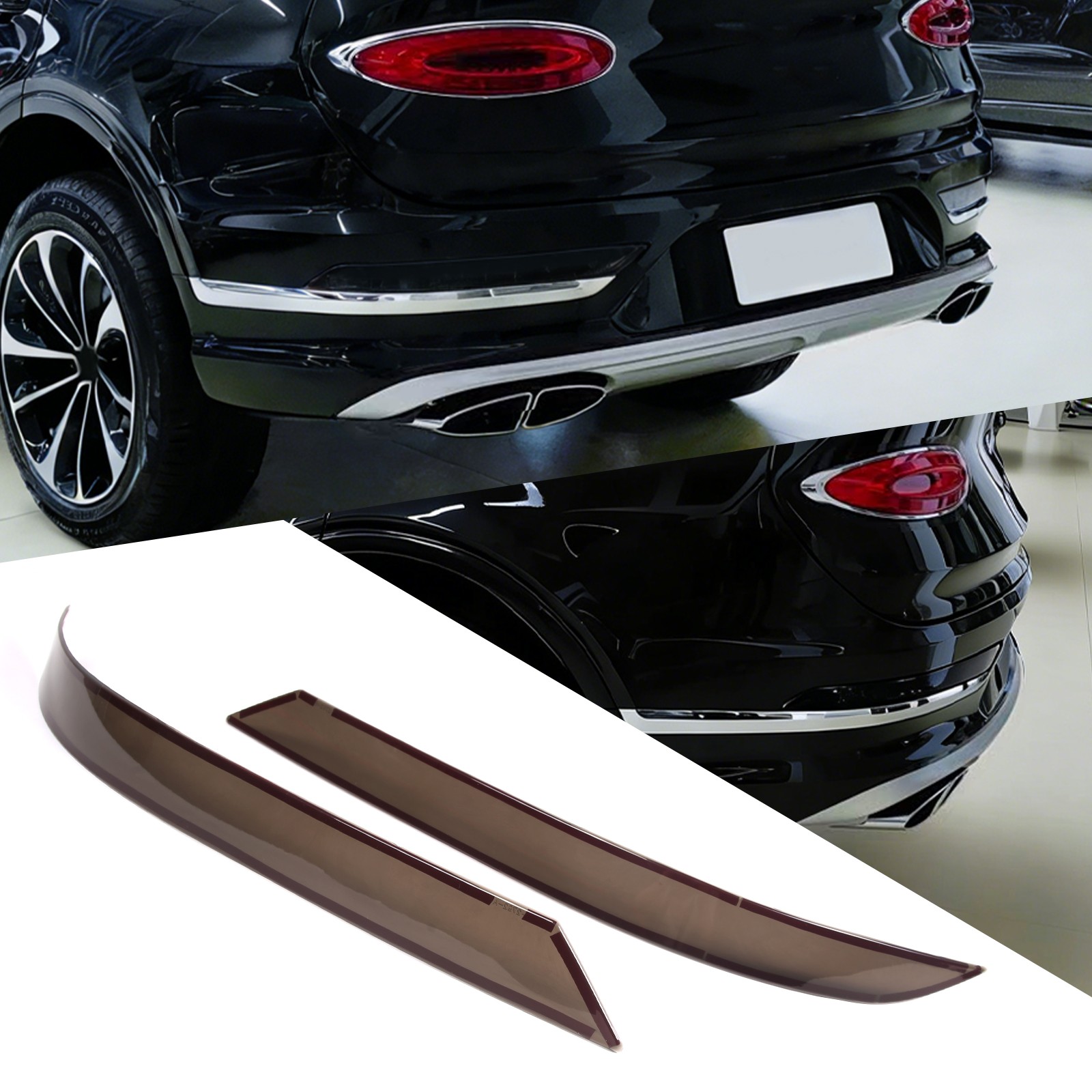 Car Rear Tail Fog Light Lamp Cover Strips Fit For Bentley Bentayga 2021-2023