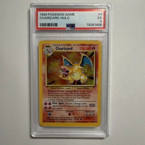 1999 Pokemon Charizard Holo Base Unlimited PSA 5 04/102