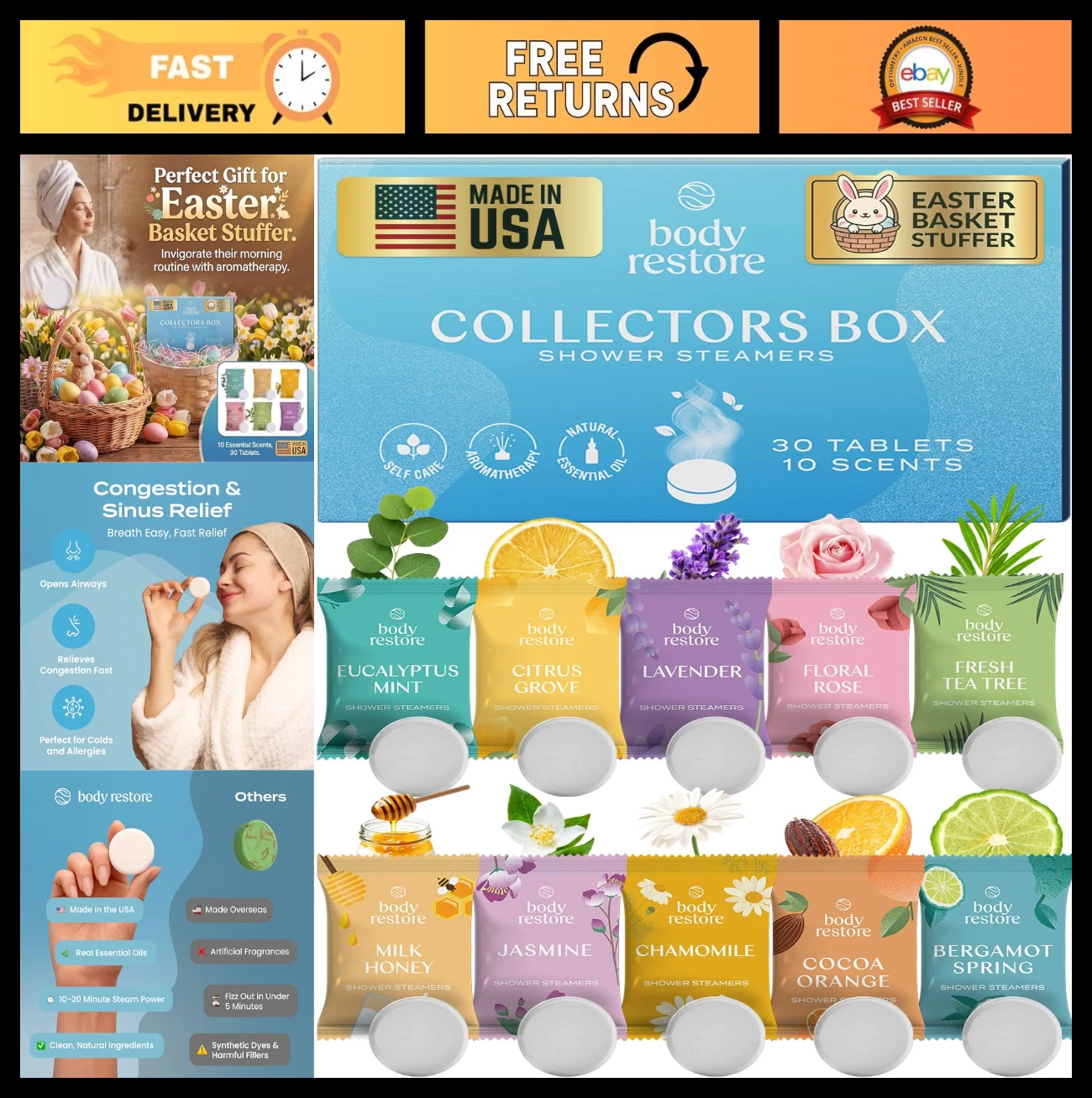 Aromatherapy Shower Steamers 30 Pack - Stress Relief & Relaxation Gifts for All