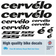 Cervelo S5 bike decals set with free bike protection (26 pack) - 20 colours