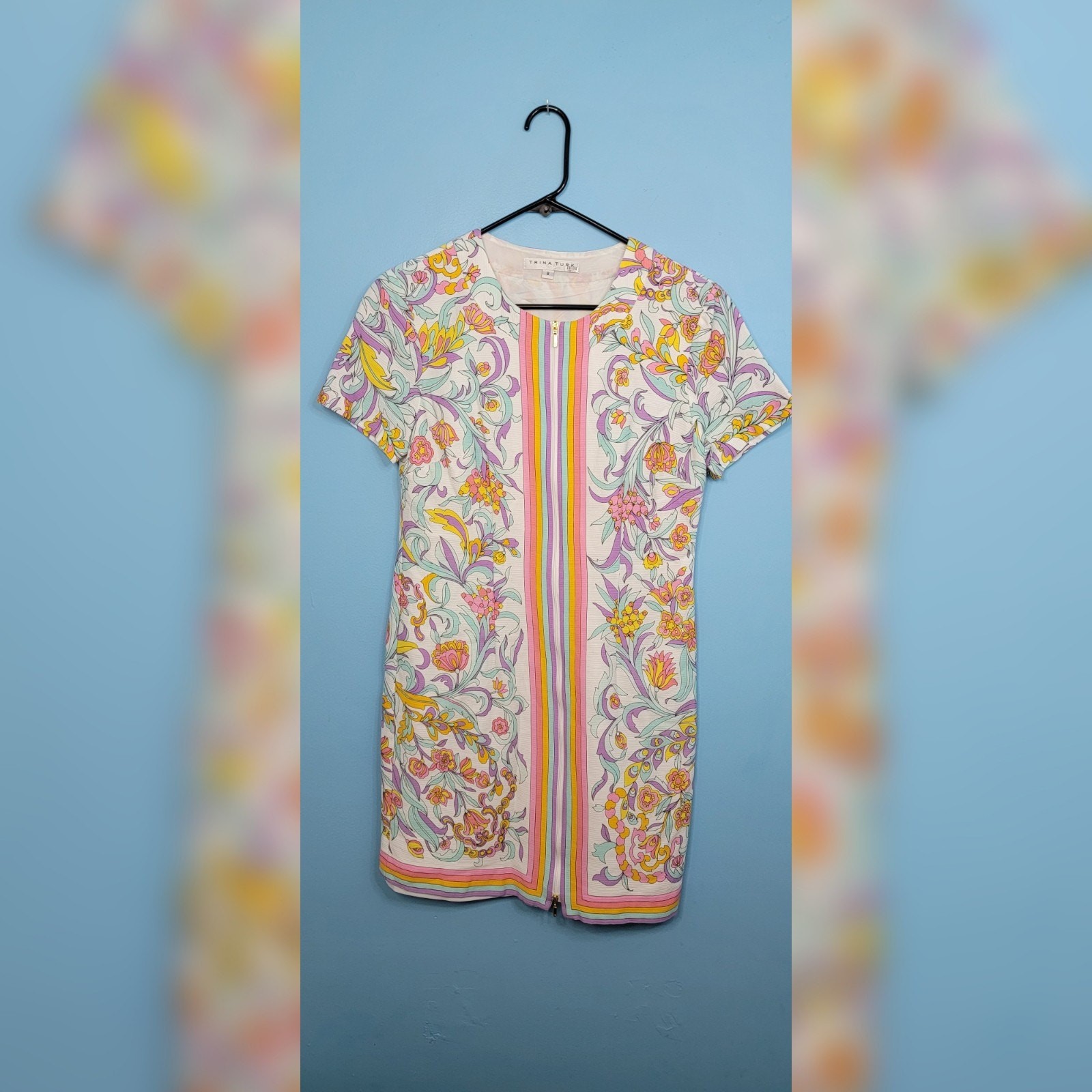 Trina Turk Size Multicolored Way Zip Front Closure Shift