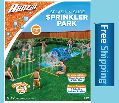Banzai Splash 'N Slide Sprinkler Park Kids Outdoor Summer Water Slide