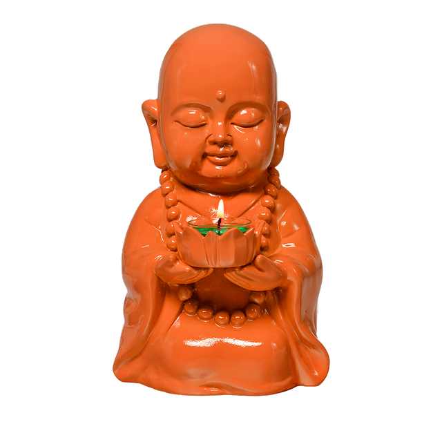 NIB PartyLite Happy Buddha Tealight HolderOrange P93307 RETIRED eBay
