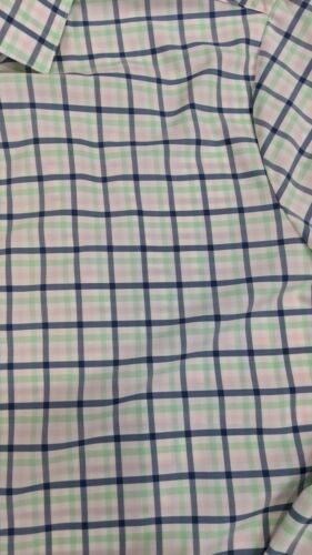 Mizzen & Main Leeward Trim Fit Button Up Shirt Stretch White Check Men's 2XL - Picture 7 of 10