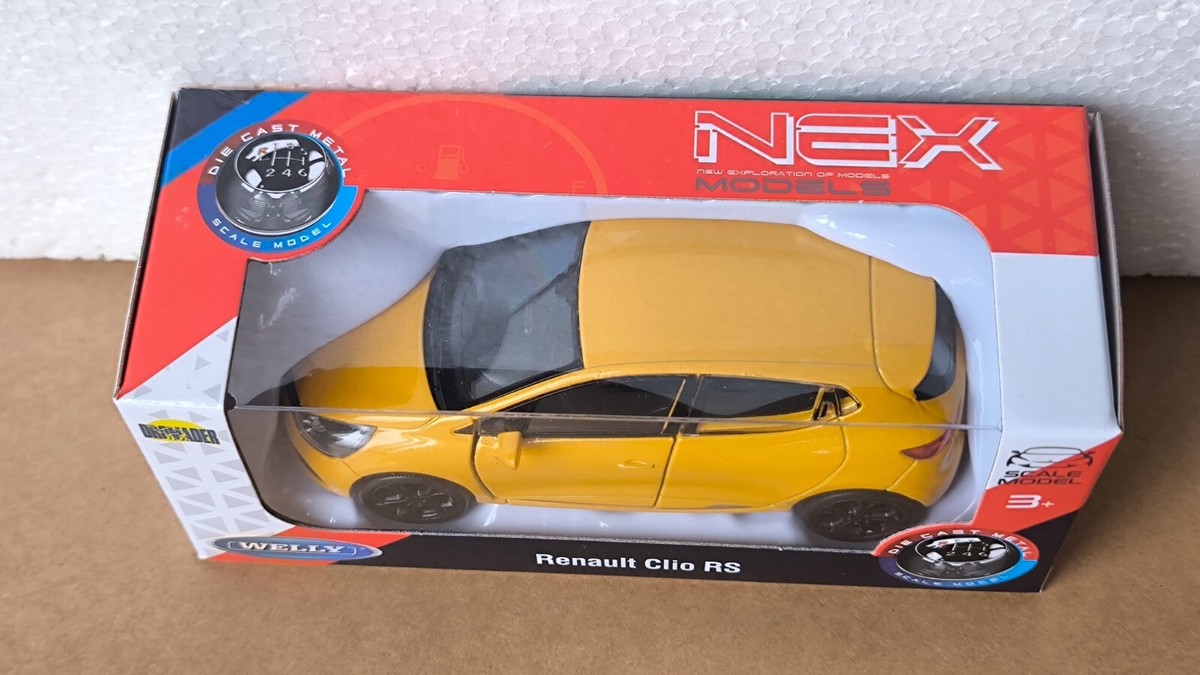 WELLY NEX DROMADER RENAULT CLIO RS YELLOW 1/34 1:34 MODEL DIECAST