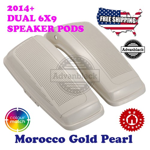 Morocco Gold Pearl Stretched Saddlebag Lids – Fits Harley Touring 2014-2023