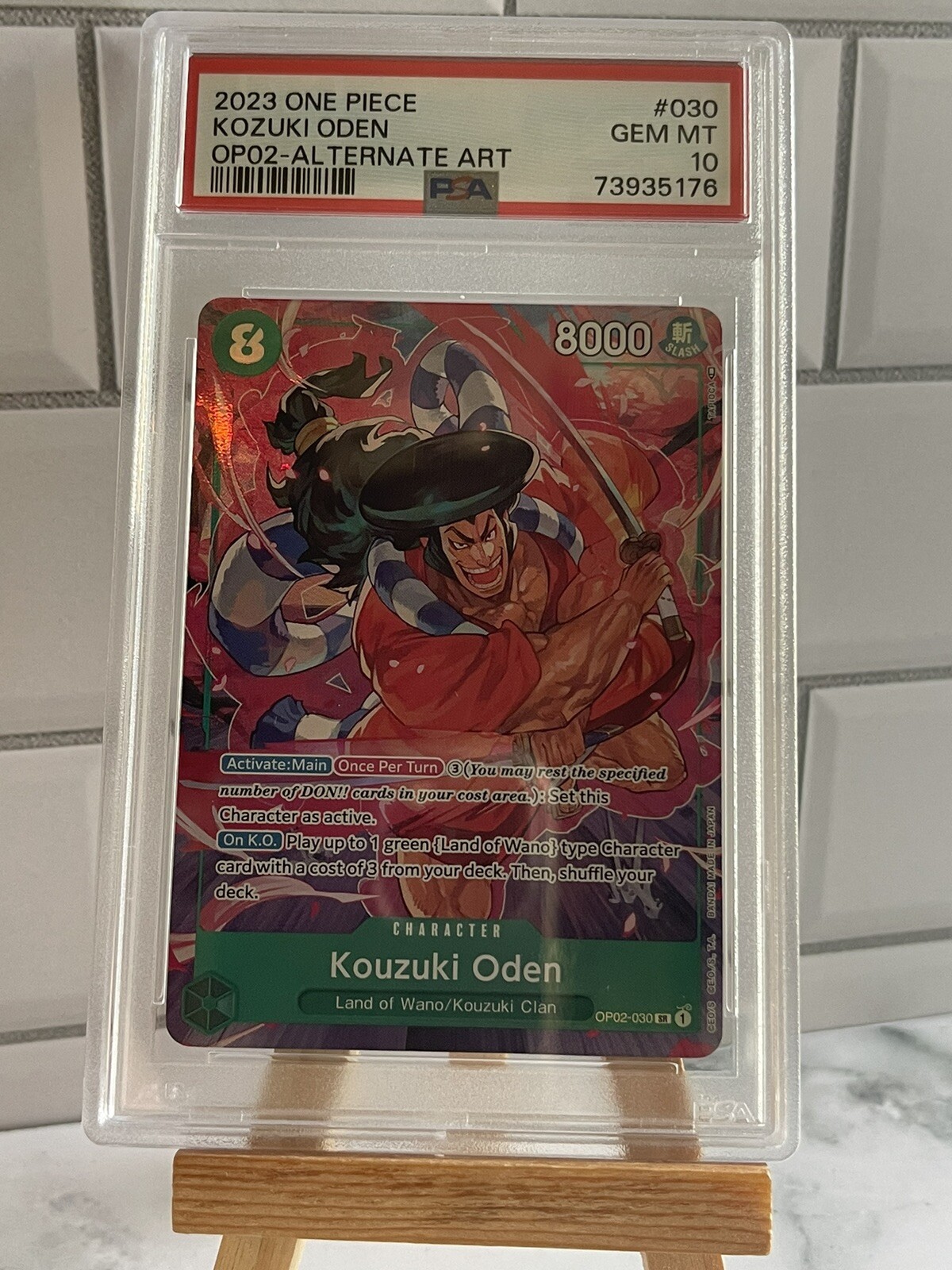 PSA 10 Kouzuki Oden OP02-030 SR Alt Art English One Piece Paramount War 2023