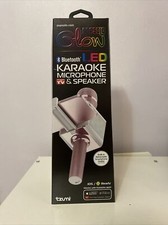 Pop Solo Glow Bluetooth LED Karaoke 2-IN-1 Microphone  Speaker Rose Gold New