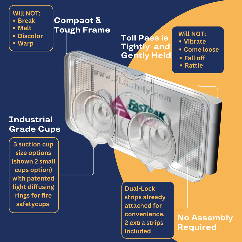 Universal FasTrak Toll Tag Holder. Clear, Fits ALL FasTrak Models. Made ...